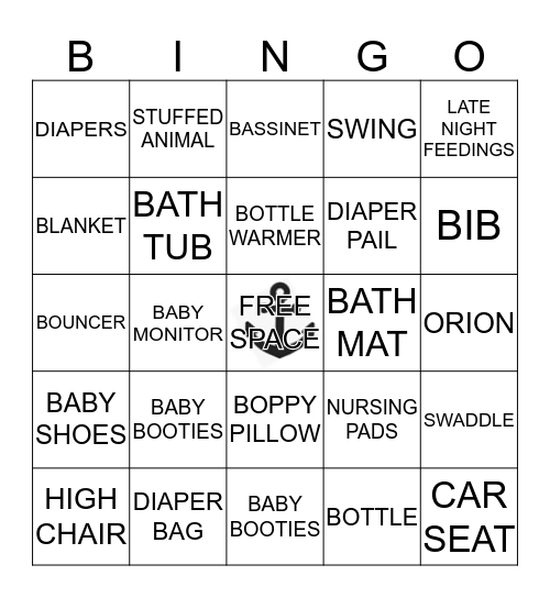 AHOY IT'S A BOY Bingo Card