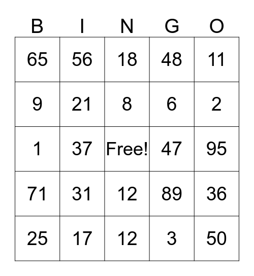 HALLOWEEN BINGO Card
