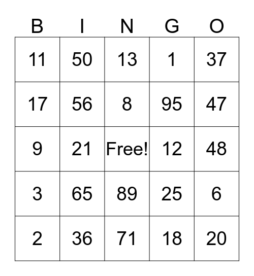 HALLOWEEN BINGO Card