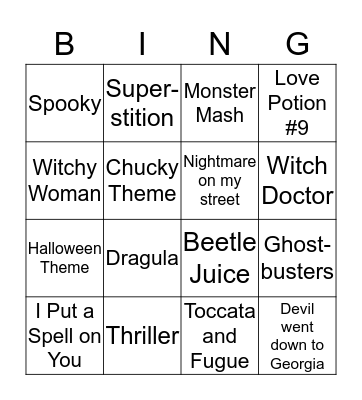 Halloween Bingo Card