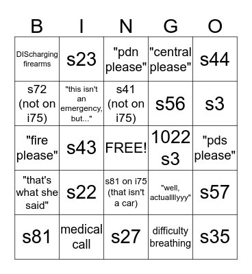 911 bingo Card
