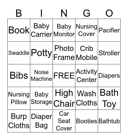 BABY BINGO Card