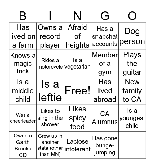 PROMOTERS RECEPTION Bingo Card