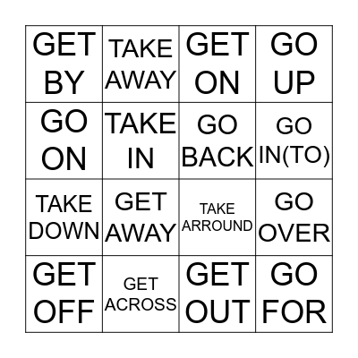 PHRASAL VERBS Bingo Card