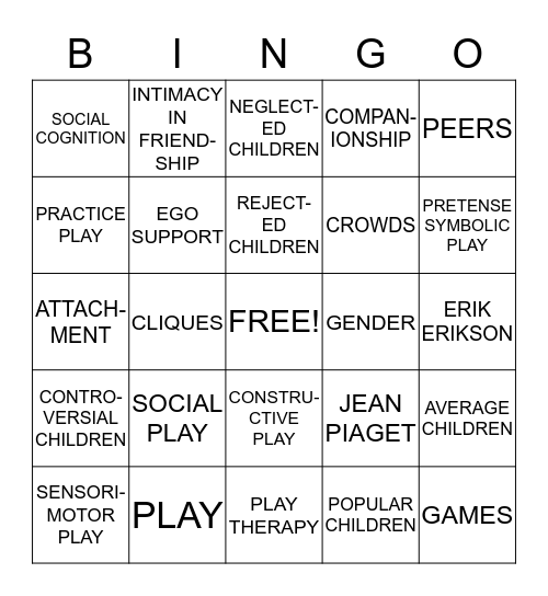 PEERS-CH. 15 Bingo Card