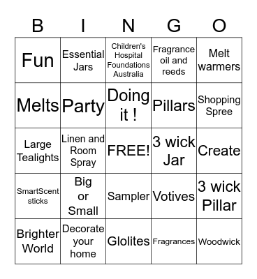 PartyLite  Bingo Card