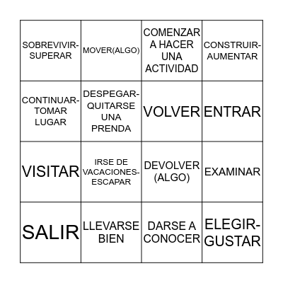 PHRASAL VERBS Bingo Card