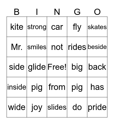 A Pig With Pride Bingo Card