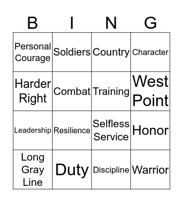 Nininger Award Dinner Bingo Card