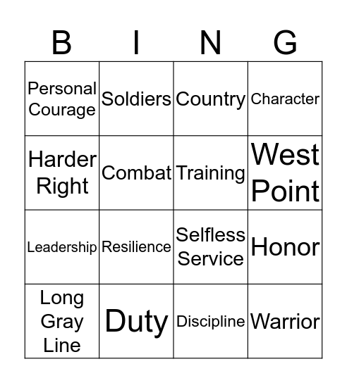 Nininger Award Dinner Bingo Card