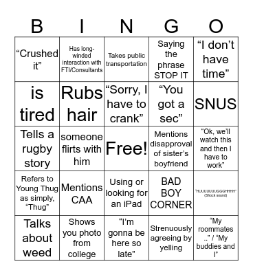 NICK SILVA BINGO Card