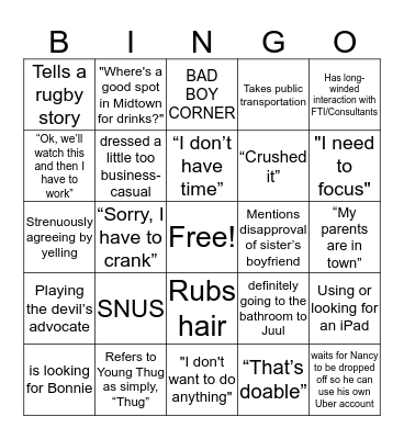 NICK SILVA BINGO Card