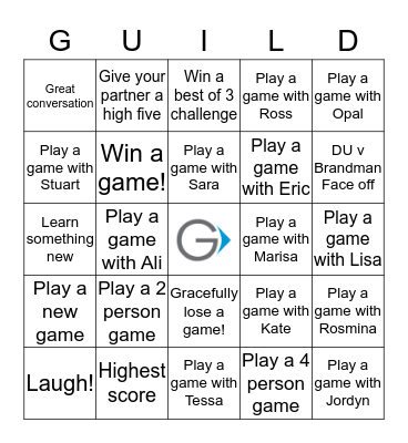 FTW Teambuilding Bingo Card