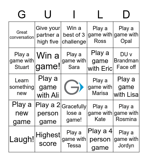 FTW Teambuilding Bingo Card