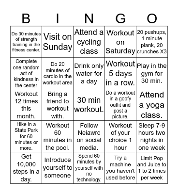 NEIAWRC BINGO Card