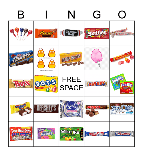 CANDY Bingo Card