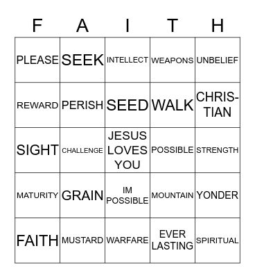 A CRISIS OF BELIEF REQUIRES FAITH AND ACTION Bingo Card