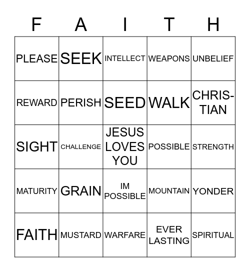 A CRISIS OF BELIEF REQUIRES FAITH AND ACTION Bingo Card