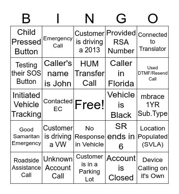 Verizon Connect Halloween Bingo Card