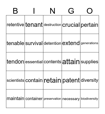 Teal 171 Bingo Card