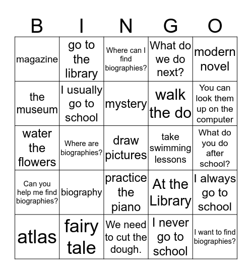 R & S C  Bingo Card