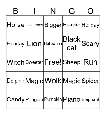 Halloween Bingo Card