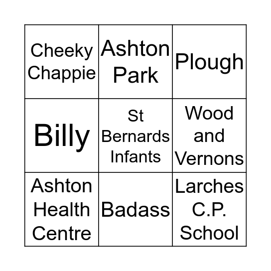 Savick & Larches Bingo Card