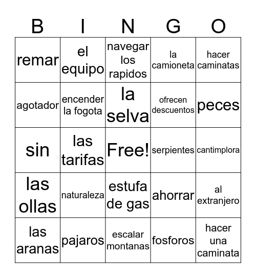 unidad 1 leccion 1  Bingo Card