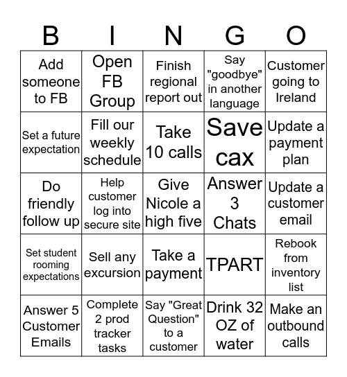 BAZINGA BINGO BONANZA Bingo Card