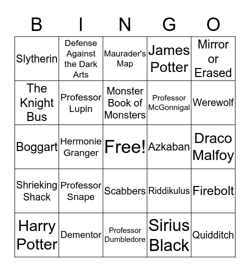 Harry Potter! Bingo Card