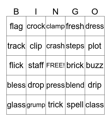 Blending Bingo Card
