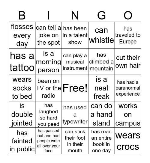 F19 Retreat Bingo Card