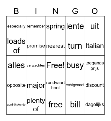 Unit 1 2KGT Bingo Card