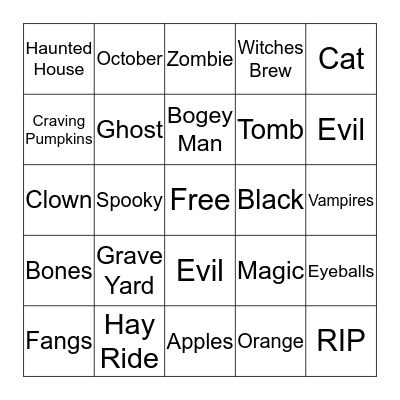 Halloween Bingo Card