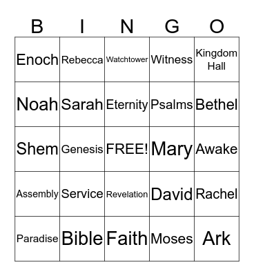 Kingdom  Bingo Card