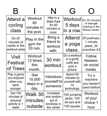 NEIAWRC BINGO Card