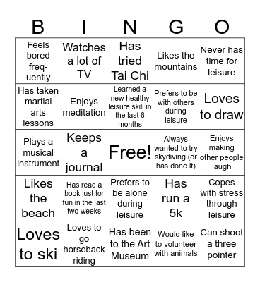 Find Someone Who... Bingo Card