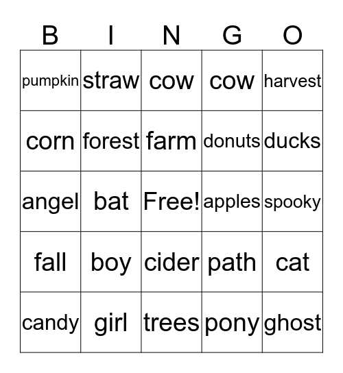 Healing Spring Bingo Card