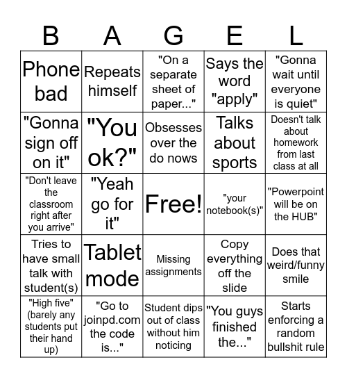 Nagel Bingo Card