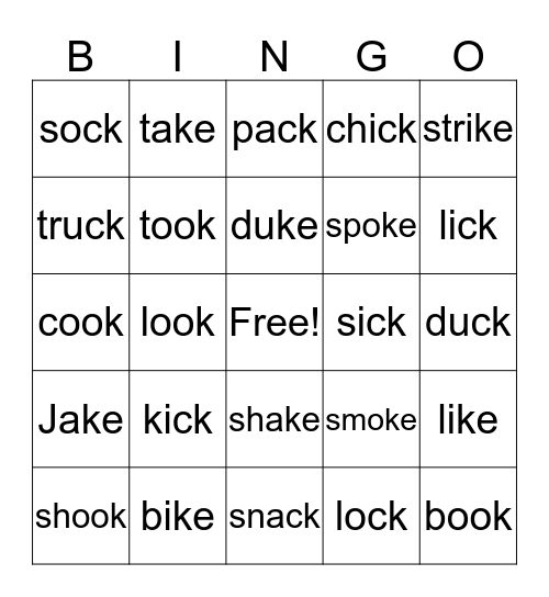 Word Sort #35 BINGO Card