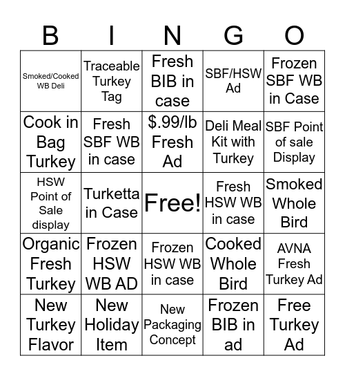 Thanksgiving Bingo  Bingo Card