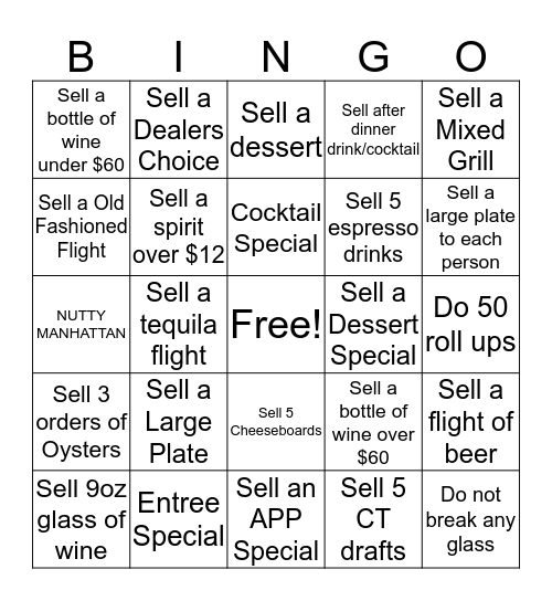 Server bingo Card
