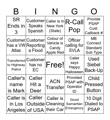 Verizon Connect Halloween Bingo 2 Bingo Card