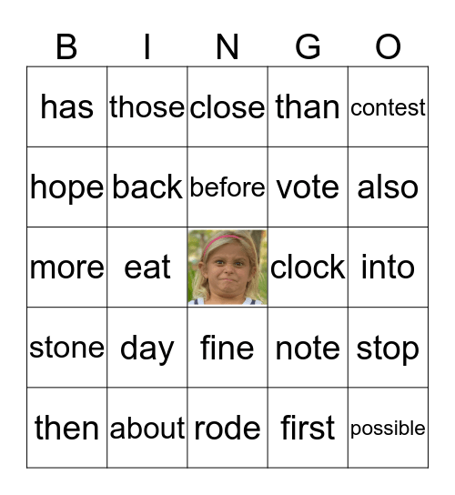 Ellie Smellie Bellie Bingo Card