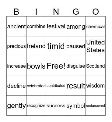 Group 3 Bingo Card