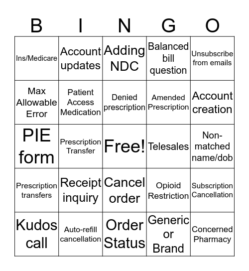 Blink Bingo Card