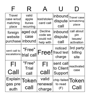 Bingo! Bingo Card
