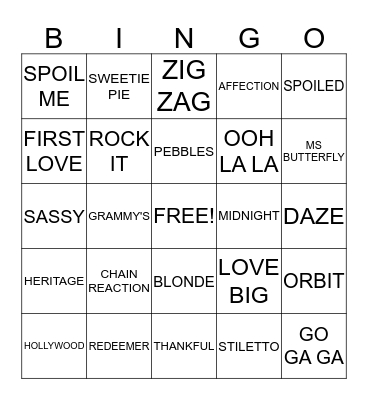 TEAM STAR--Traci Lynn's Finest Bingo Card