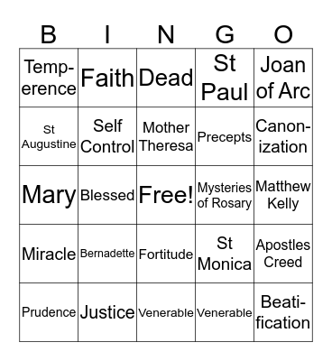 Review Bingo Card