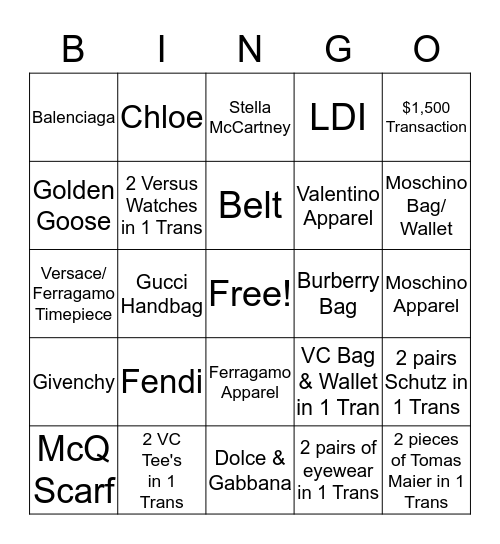 Black Friday BINGO Card